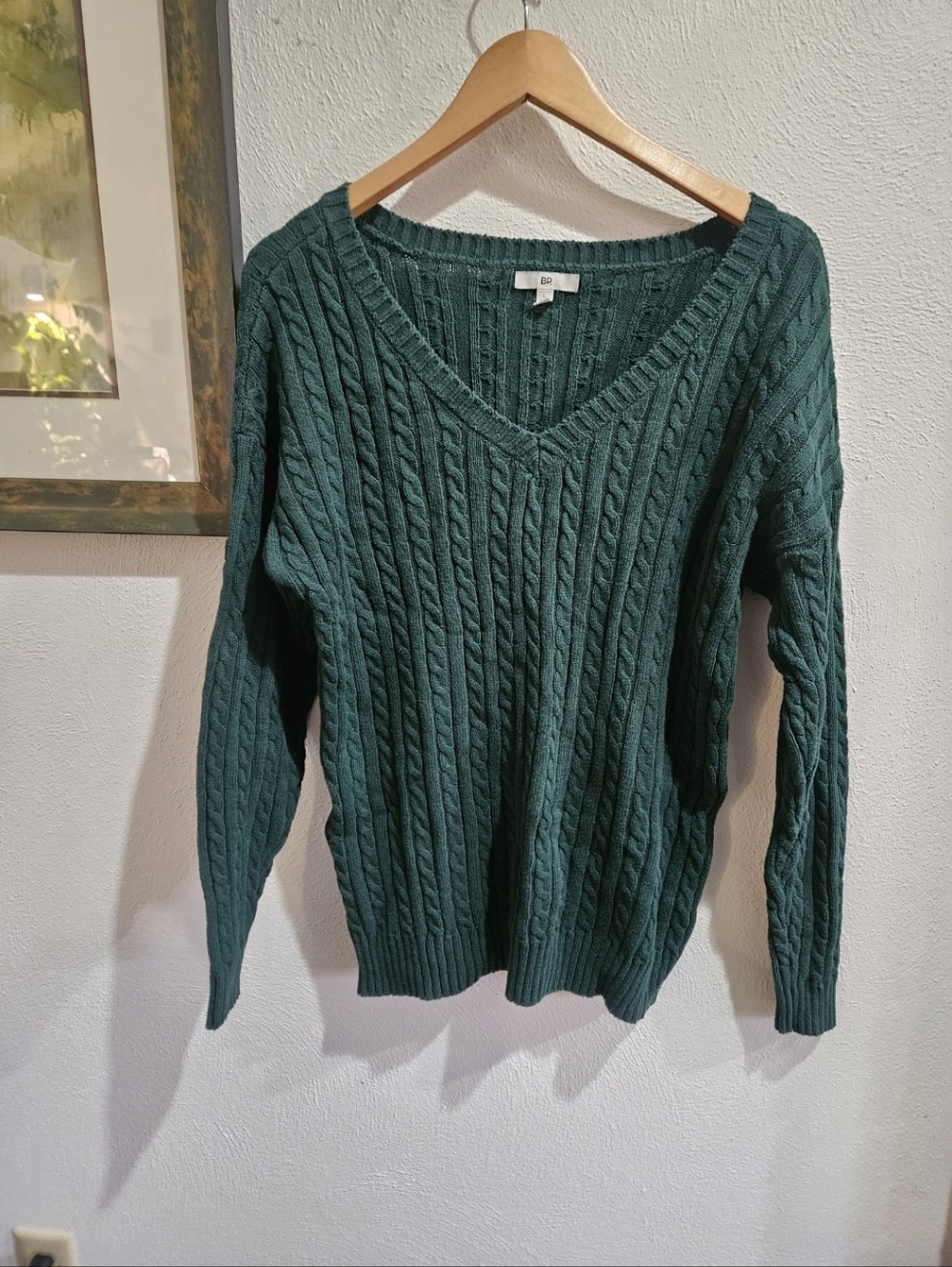 BP Green Cable Knit Sweater
